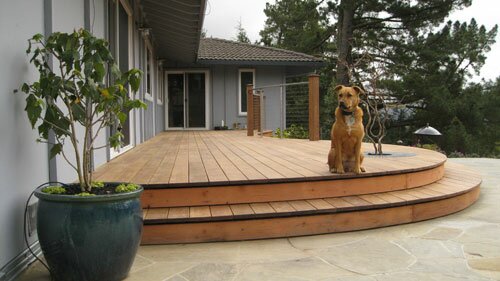 Curved ipe deck and step